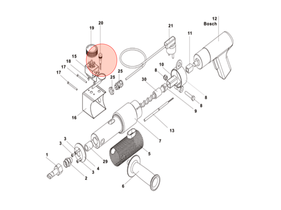 Lampka ekstrudera Salvadori Bosch 685 686 687